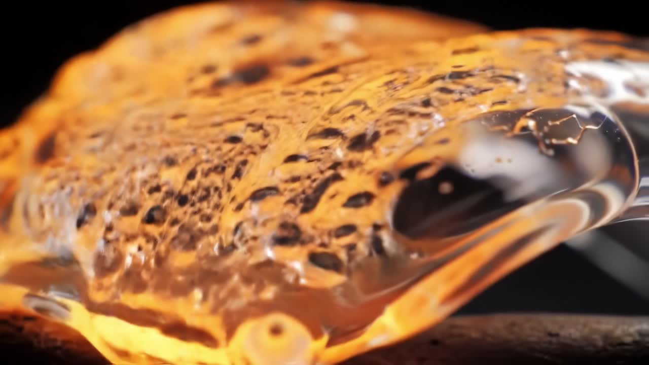 Exploring the Captivating Textures and Movements of Molten Glass in a Workshop Setting