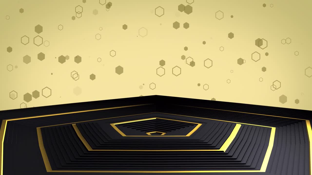 animación de formas y espirales sobre fondo verde