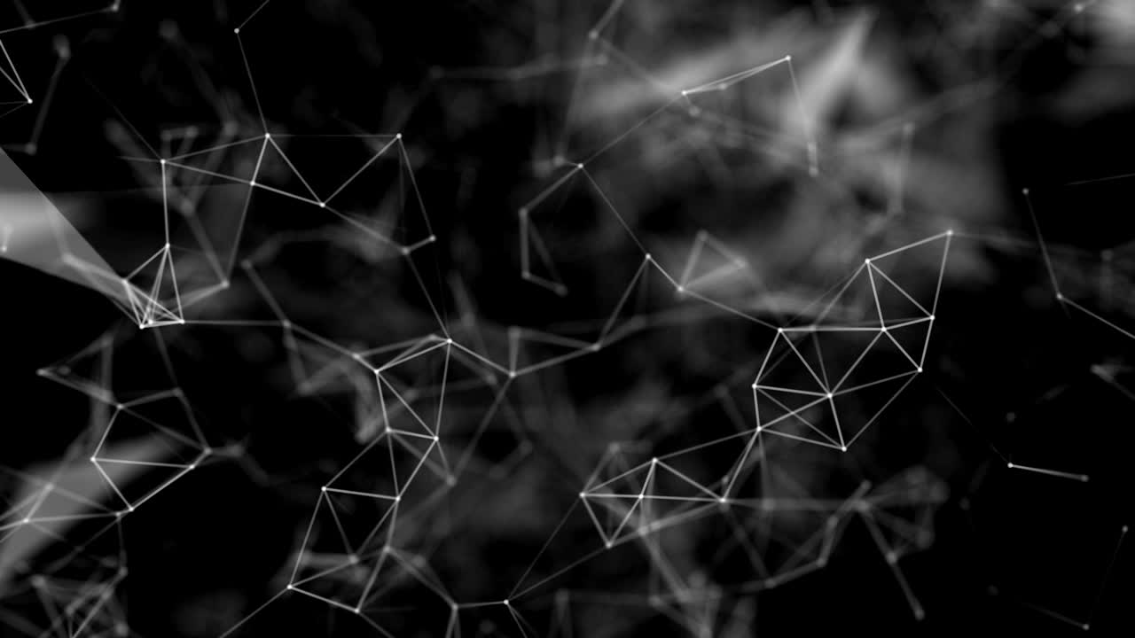 Abstract digital data nodes and connection path network.