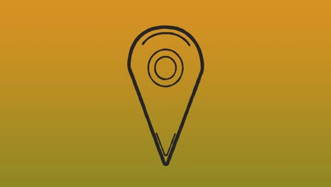 animation of map pin icon over yellow gradient background