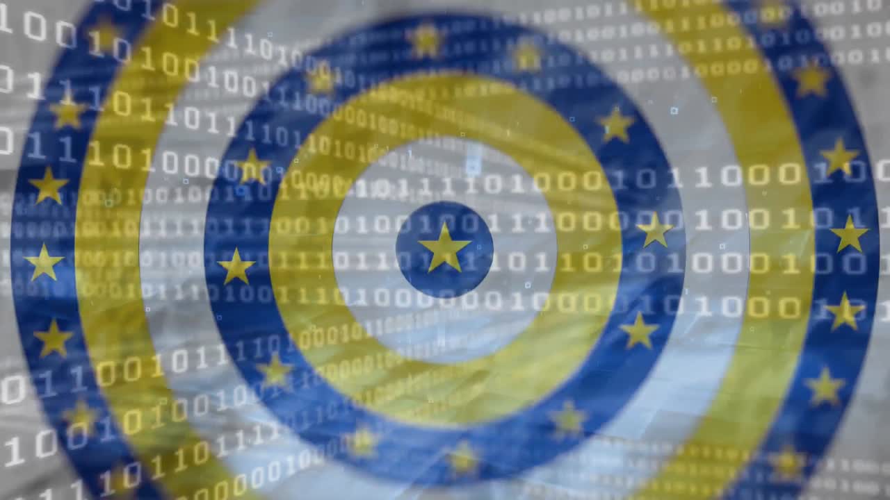 수치 데이터 처리에 대항하여 파란색 원을 움직이는 별