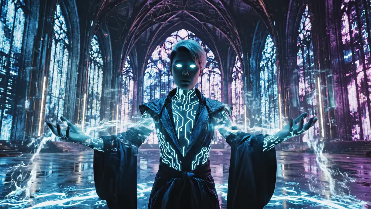 Futuristic Cyborg Sorcerer