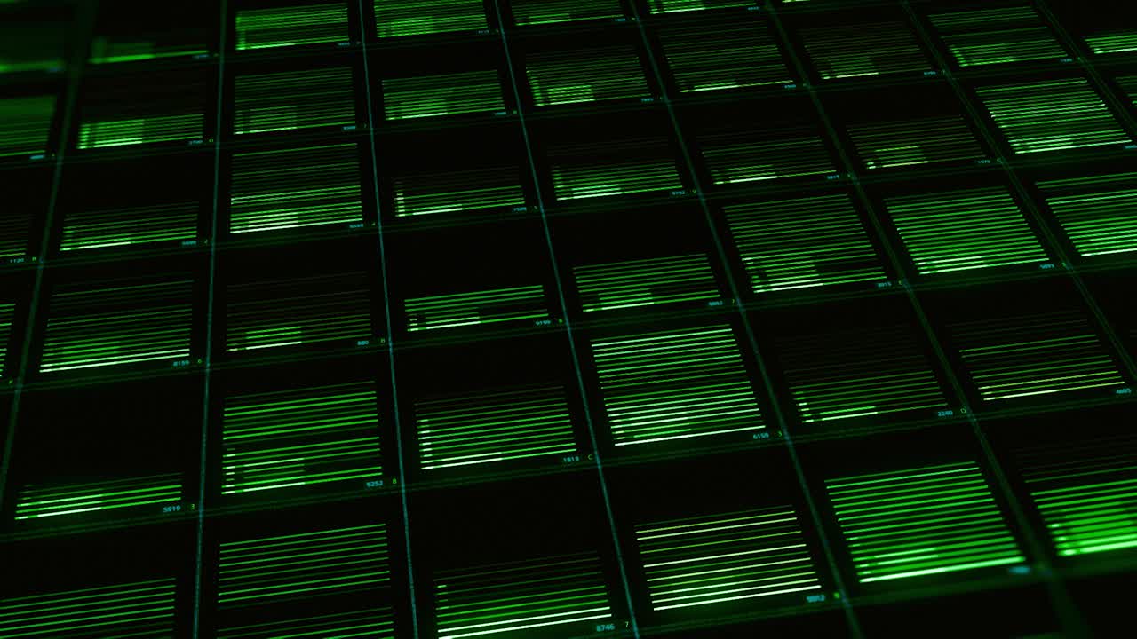 visualización digital abstracta con datos verdes