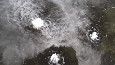 fog flow over water fountain surface ripple slow motion movement texture beautiful cloudy scape background