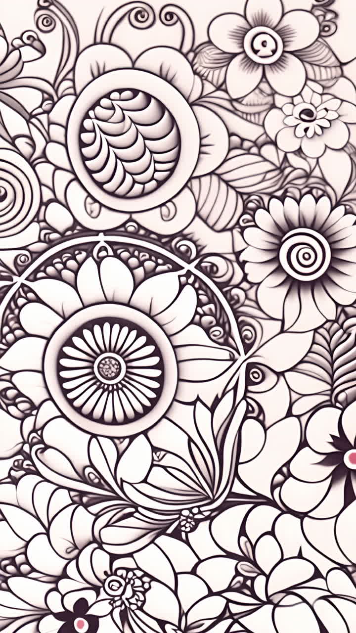 Intricate floral patterns in vibrant colors creating detailed and decorative design
