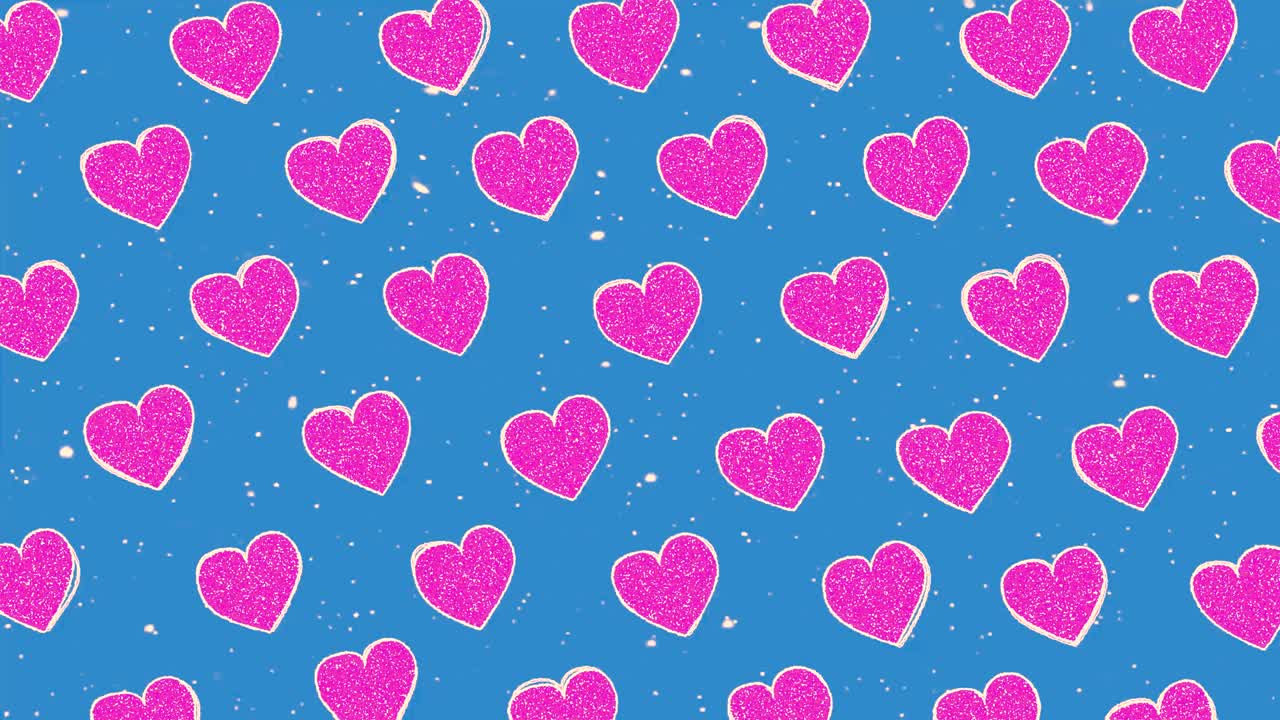 만화 스타일의 애니메이션 하트 패턴