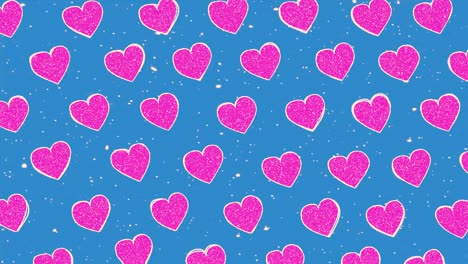 patrón de corazones animados con estilo de dibujos animados