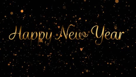 Animation-of-happy-new-year-text-over-falling-gold-spots
