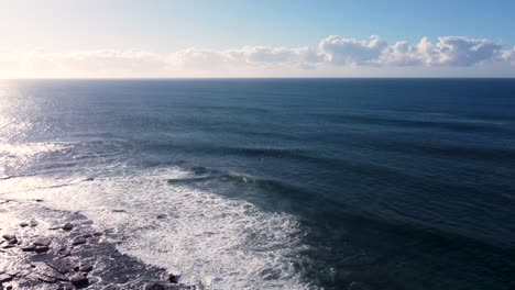 drone pan shot of headland surfing of waves pacific ocean central coast nsw australia 3840x2160 4k