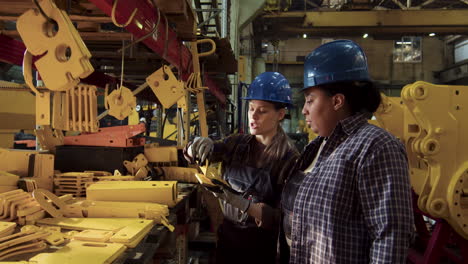 workers checking pieces