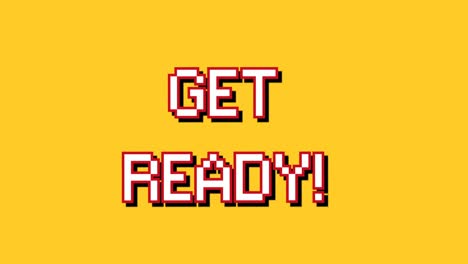 Fast-shaking-text-animation-with-the-words-Get-Ready,-white-pixelated-letters-over-red-and-orange-backgrounds