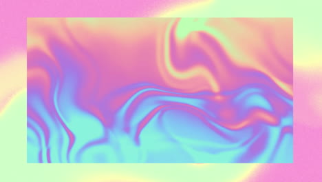 animación de remolinos azules y naranjas ondulados en un marco de amarillo y rosa pastel borroso