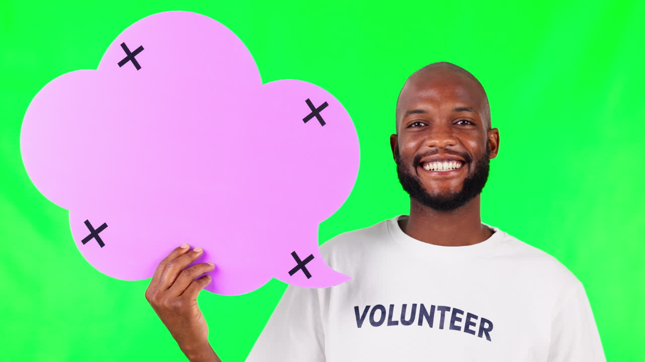 Volunteer Man with Speech Bubble
