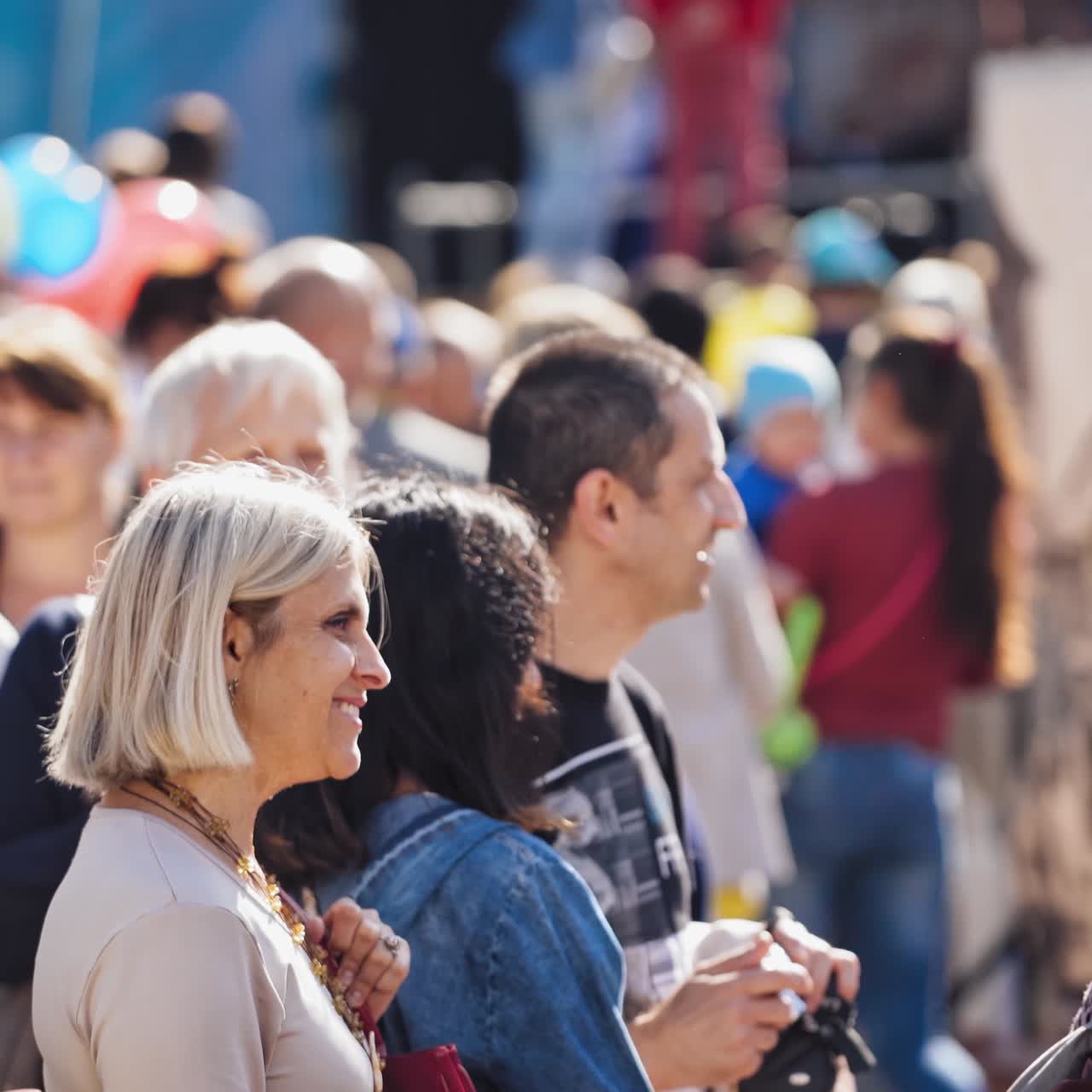 People during festival in city