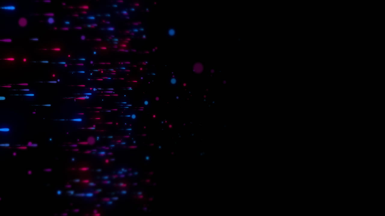 Animation of blue and red light spots on black background