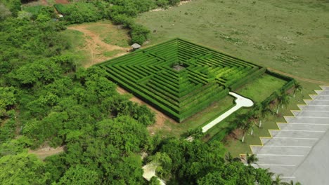 Aerial orbit over labyrinth. La Romana, Dominican Republic