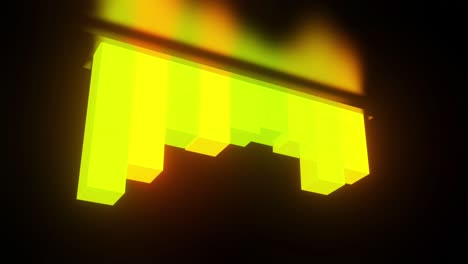 formas geométricas 3d abstractas con luz de neón