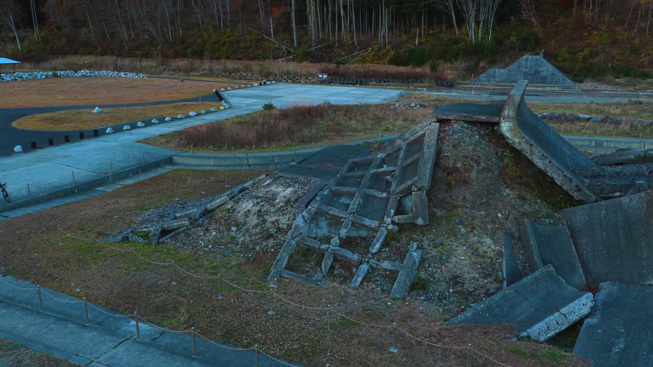 Broken Remains of Seawall after 2011 Tsunami in Northern Japan