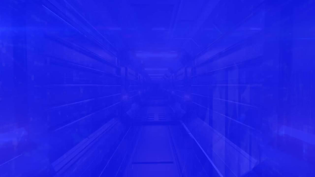 animación de formas coloridas sobre un fondo azul