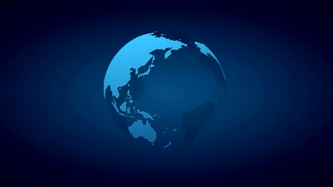 el bucle de rotación del planeta tierra moderno globo sobre un fondo azul oscuro
