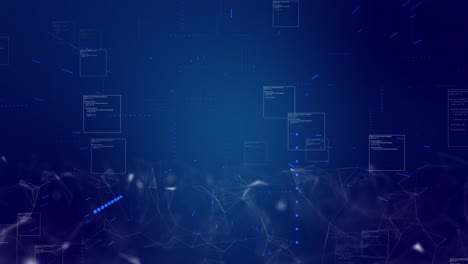 abstract blue waves background animation plexus nodes lines hi tech connections polygonal cyber