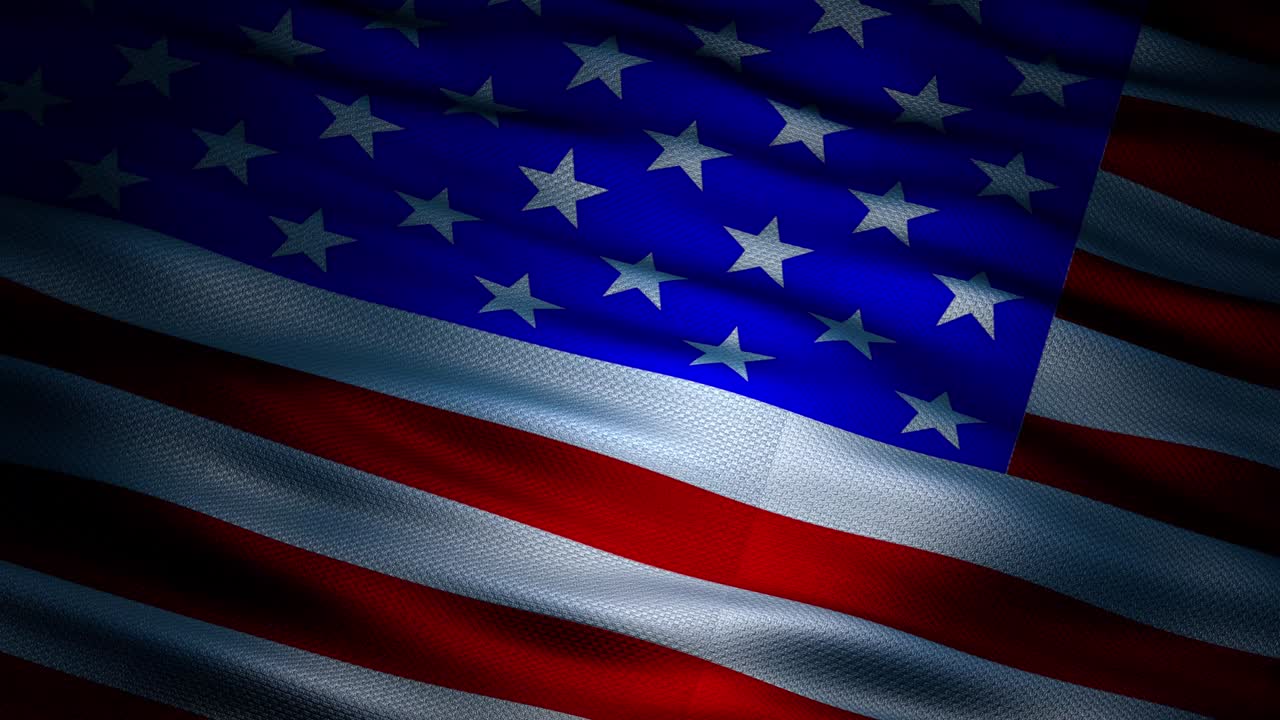 3d render USA dense flag fabric wavers, perfect loop for background