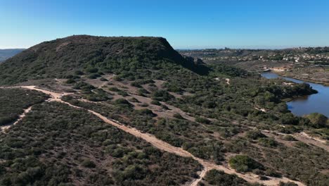 Aerial-drone-panning-view-of-Calavera-Hills---a-community-in-Carlsbad-California