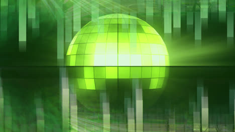 green rotating disco ball