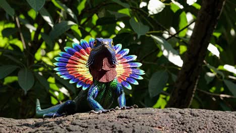 colorful lizard in a tropical forest