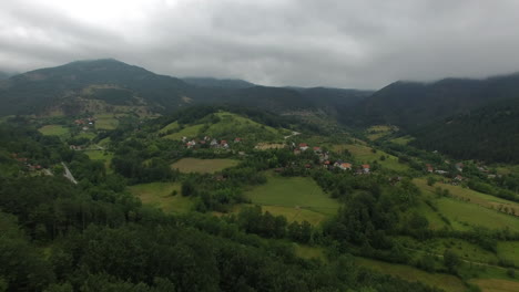 aerial landscape with mountain countryside in serbia
