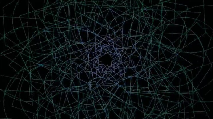 Abstract Geometric Pattern Rotating on Dark Background