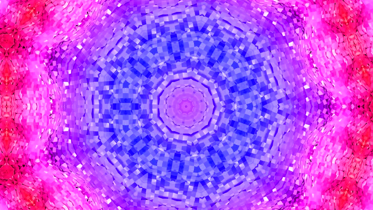 fondo en bucle de estilo low poly abstracto. animación 3d sin costuras en 4k. colores de gradiente modernos. superficie azul roja low poly con geometría circular v1