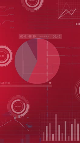 animación de datos financieros y gráficos sobre la bandera de china