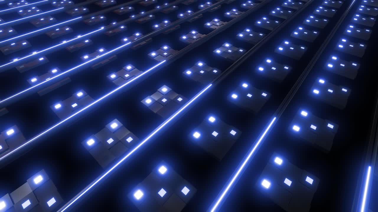 Abstract Futuristic Glowing Square Pattern