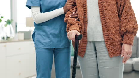 Nurse,-hands-and-senior-woman-with-walker