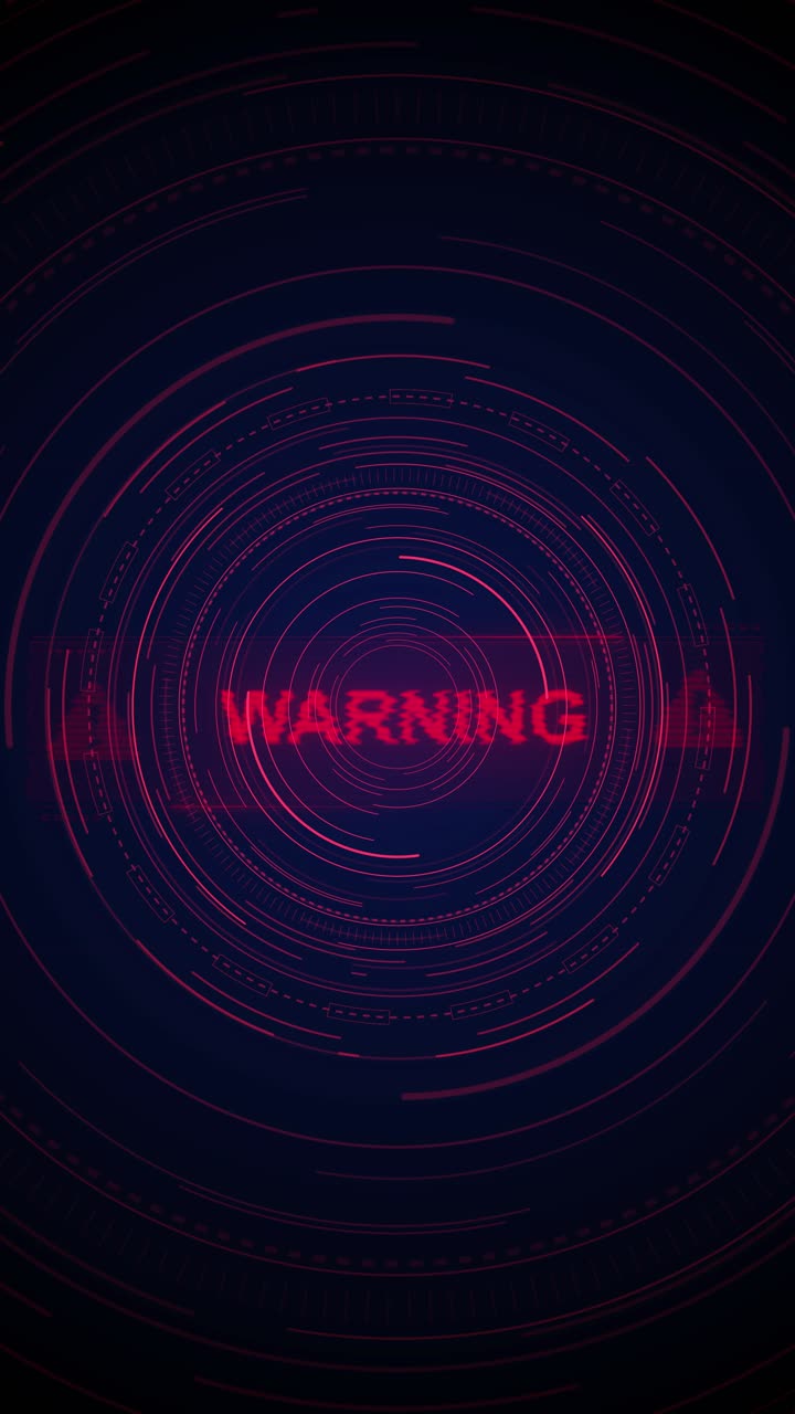 Cyber security system error warning cyberattacks hacking hack screen glowing red warning alert with
