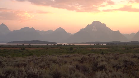 The-Tetons-with-the-sunset-and-ash-mixture-in-summer-2020