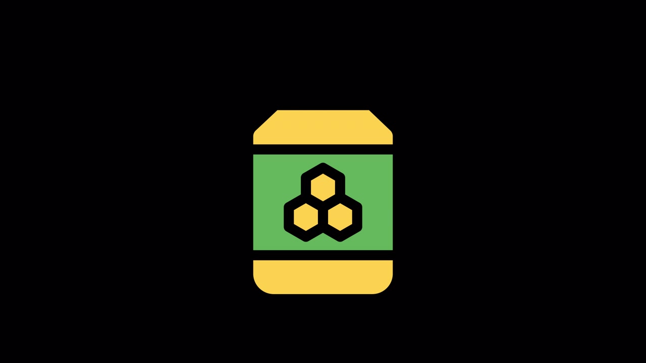 Animated Honey Jar Icon with Moving Honey Dipper