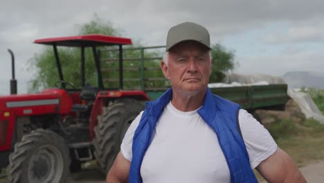 mature man working on farm