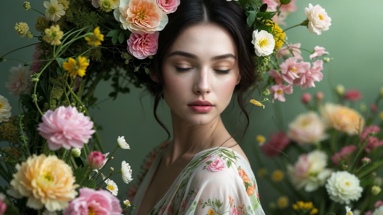 Woman with Floral Headdress