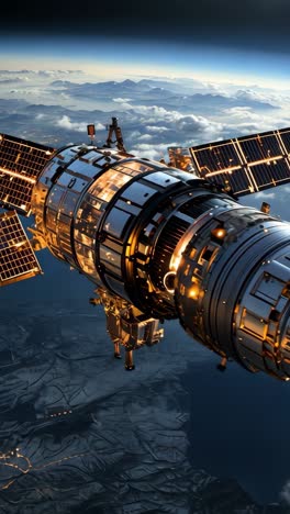 space station orbits earth, capturing stunning views of the planet