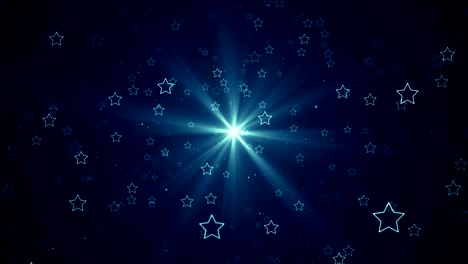 partículas de polvo azul estrella abstracto luz bokeh títulos de movimiento bucle de fondo cinematográfico