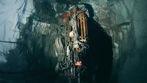 boring machine is irrigating walls of an underground mine