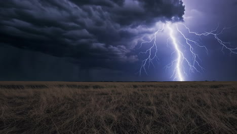 night storm over a field