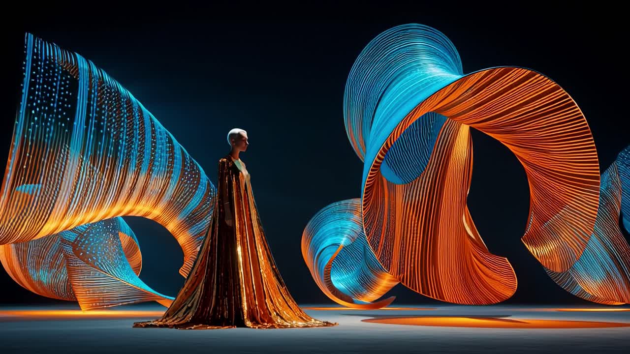 Futuristic Woman in Abstract Art