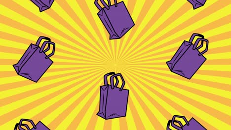 bolsas de compras patrón estilo pop arte animación