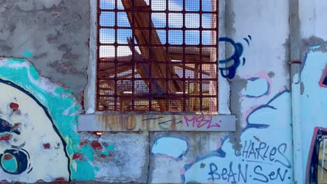 derelict building art near tavira algarve portugal, colourful graffiti