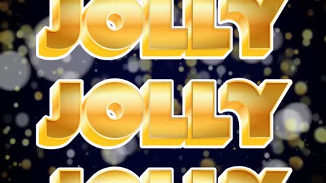 animation of christmas jolly text over snow falling on black background