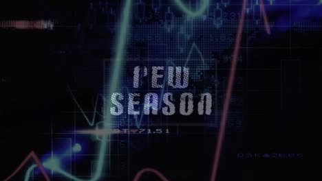 Animation-of-new-season-text-over-data-processing-on-black-background