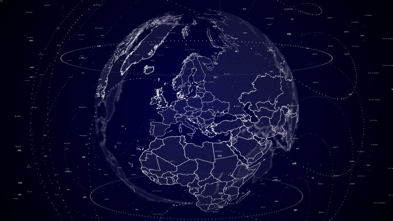 Digital globe rotating, zooming in on Slovakia country